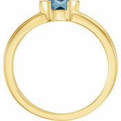 14K Yellow Natural Aquamarine Family Stackable Ring