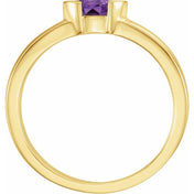 14K Yellow Natural Amethyst Stackable Family Ring