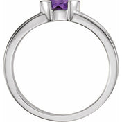 Sterling Silver Natural Amethyst Family Stackable Ring