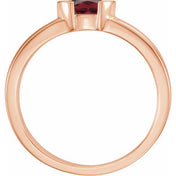 14K Rose Natural Mozambique Garnet Family Stackable Ring