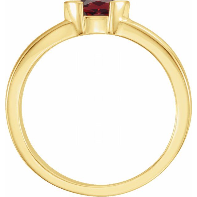 14K Yellow Natural Mozambique Garnet Family Stackable Ring