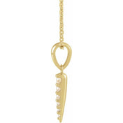14K 1/10 CTW Natural Diamond Spike Necklace 16-18"