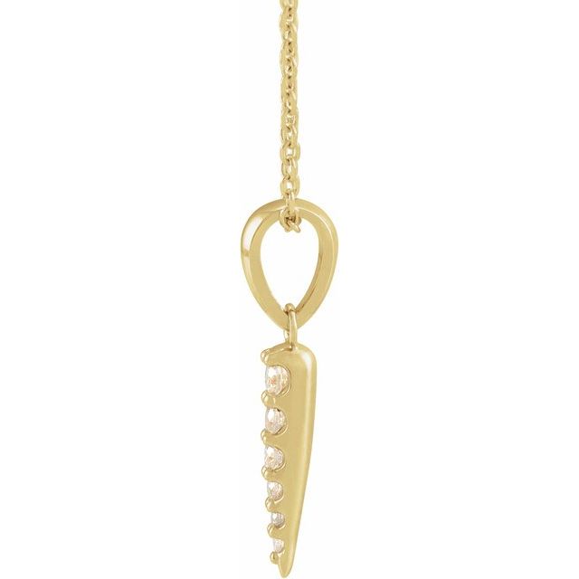 14K 1/10 CTW Natural Diamond Spike Necklace 16-18"