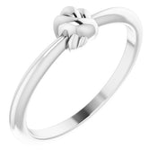 14K White Stackable Knot Ring - Elegant Design by Brand
