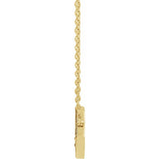 14K .06 CT Natural Diamond Honeycomb 16" Necklace