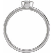 14K White 1CT Lab-Grown Diamond Bezel-Set Ring