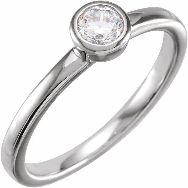 4 CT Lab-Grown Diamond Bezel-Set Ring