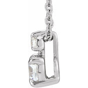 14K Lab-Grown Diamond Claw-Prong Necklace 16-18" with 1/4 to 1 CTW Diamond Weight
