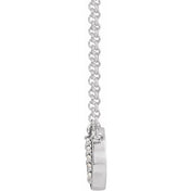 Sterling Silver .03 CTW Natural Diamond Circle 16" Necklace