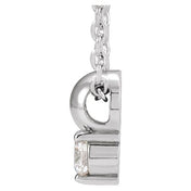 14K .02 CT Natural Diamond Bead Necklace 16-18"