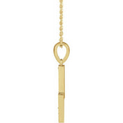 14K .08 CTW Natural Diamond Lightning Bolt Necklace 16-18" Adjustable Chain