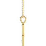 14K .08 CTW Natural Diamond Lightning Bolt Necklace 16-18" Adjustable Chain