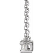 14K 1/8 CT Natural Diamond Solitaire 16" Necklace in Yellow, White, and Rose Gold