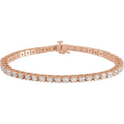 14K Rose 5 CTW Lab-Grown Diamond Line 7 1/4" Bracelet