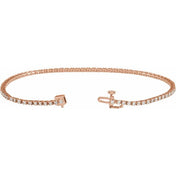 14K Rose 1 CTW Natural Diamond Line 7 1/4" Bracelet