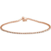 14K Rose 1 CTW Natural Diamond Line 7 1/4" Bracelet