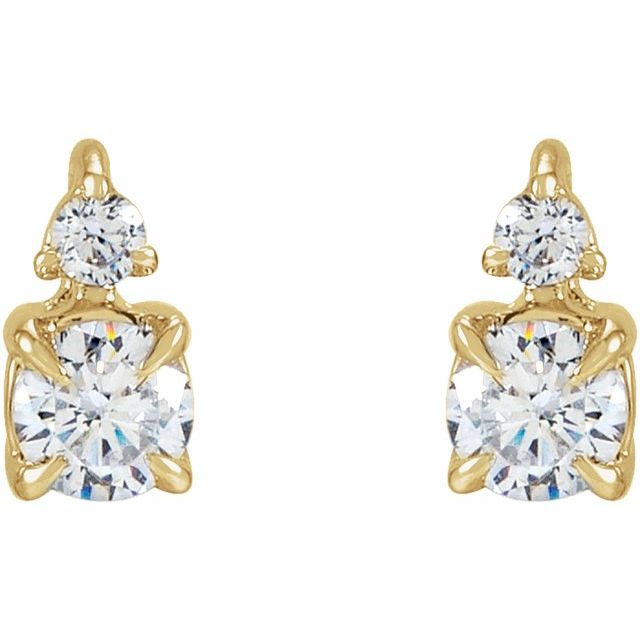 14K Yellow 1/2 CTW Lab-Grown Diamond Earrings