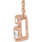 14K Lab-Grown Diamond Claw-Prong Necklace 16-18" with 1/4 to 1 CTW Diamond Weight