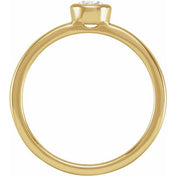 14K Yellow 1 CT Lab-Grown Diamond Bezel-Set Ring