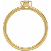 14K Yellow 1/4 CT Lab-Grown Diamond Bezel-Set Ring
