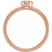 14K Rose 1 CT Lab-Grown Diamond Bezel-Set Ring