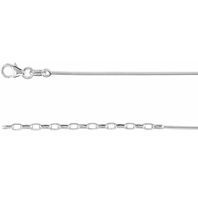 Sterling Silver 1.1 mm Adjustable Round Omega 16 1/2-18 1/2" Chain