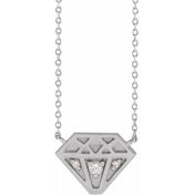 Sterling Silver .07 CTW Natural Diamond 18" Necklace