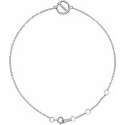Platinum .03 CTW Natural Diamond Circle 6 1/2-7 1/2" Bracelet