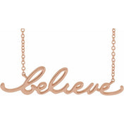 14K Believe 18" Necklace in Rose, White, and Yellow Gold