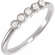 Platinum 1/8 CTW Rose-Cut Natural Diamond Stackable Ring