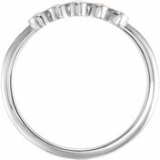 14K White 1/8 CTW Rose-Cut Natural Diamond Stackable Ring