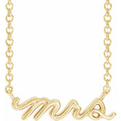 14K Mrs 16" Necklace in Yellow, Rose, and White Gold