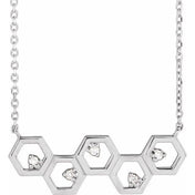 14K .04 CTW Natural Diamond Honeycomb 18" Necklace