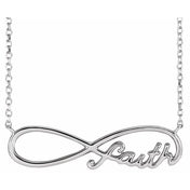 Platinum Faith Infinity 16" Necklace