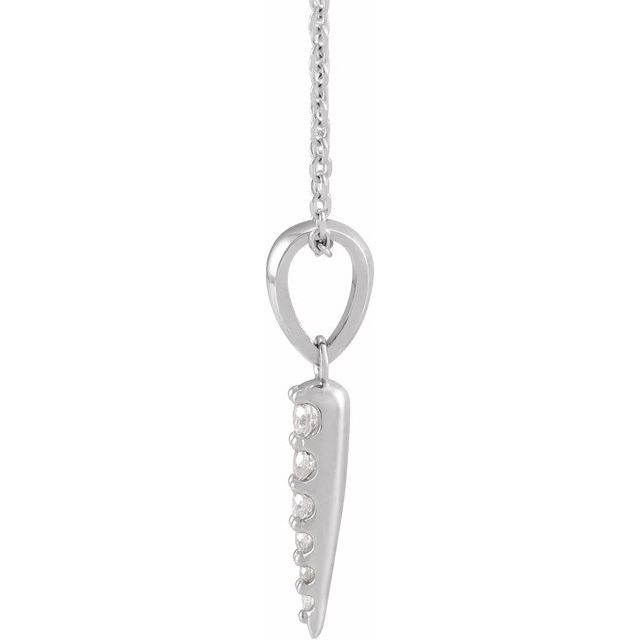 Platinum 1/10 CTW Natural Diamond Spike 16-18" Necklace