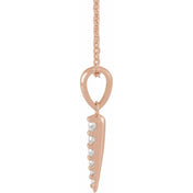 14K 1/10 CTW Natural Diamond Spike Necklace 16-18"