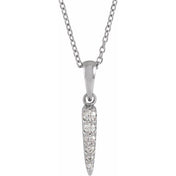 Sterling Silver 1/10 CTW Natural Diamond Spike 16-18" Necklace