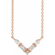 14K 1/6 CTW Natural Diamond V 18" Necklace