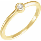 14K Yellow .03 CT Rose-Cut Natural Diamond Stackable Ring