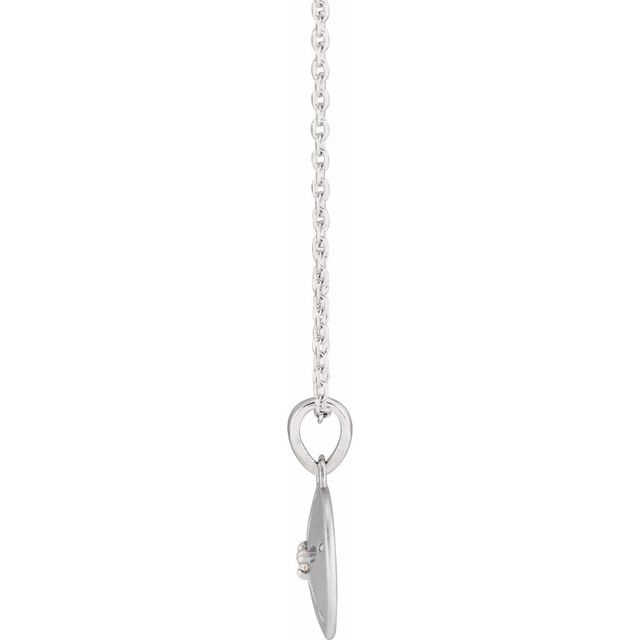Platinum .015 CT Natural Diamond Sand Dollar 16-18" Necklace