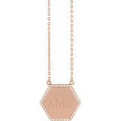 Platinum 1/10 CTW Natural Diamond Hexagon 16" Necklace