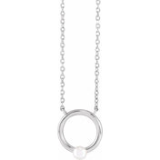 14K Cultured Seed Pearl Circle 18" Necklace