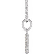 Sterling Silver .03 CTW Natural Diamond Petite Infinity 16-18" Necklace