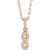 14K .03 CTW Natural Diamond Petite Infinity Necklace 16-18"