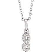 Platinum .03 CTW Natural Diamond Petite Infinity 16-18" Necklace