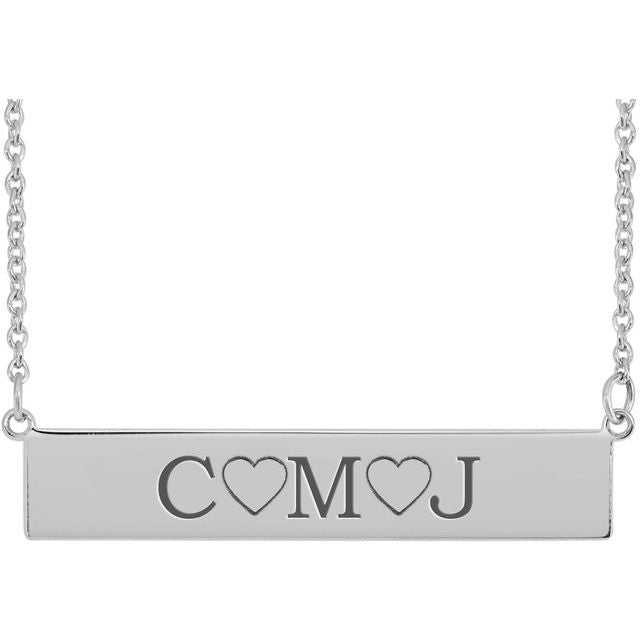 Be Posh Custom Engravable Bar Necklace