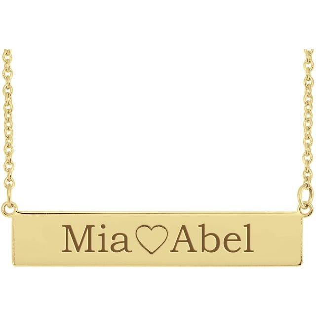 Be Posh Custom Engravable Bar Necklace