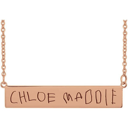 Be Posh Custom Engravable Bar Necklace