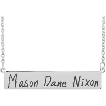 Be Posh Custom Engravable Bar Necklace