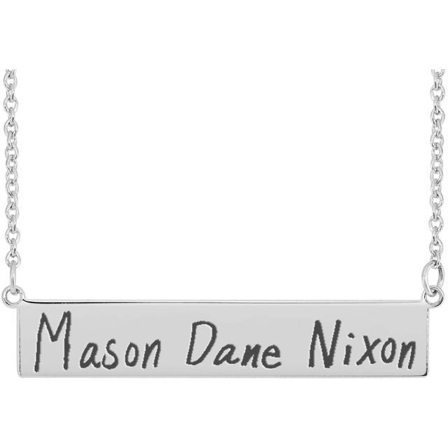 Be Posh Custom Engravable Bar Necklace